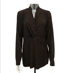 🛍️3/$40 Maternity Long Sleeve Knit Floral Top Brown  Red Size XXL